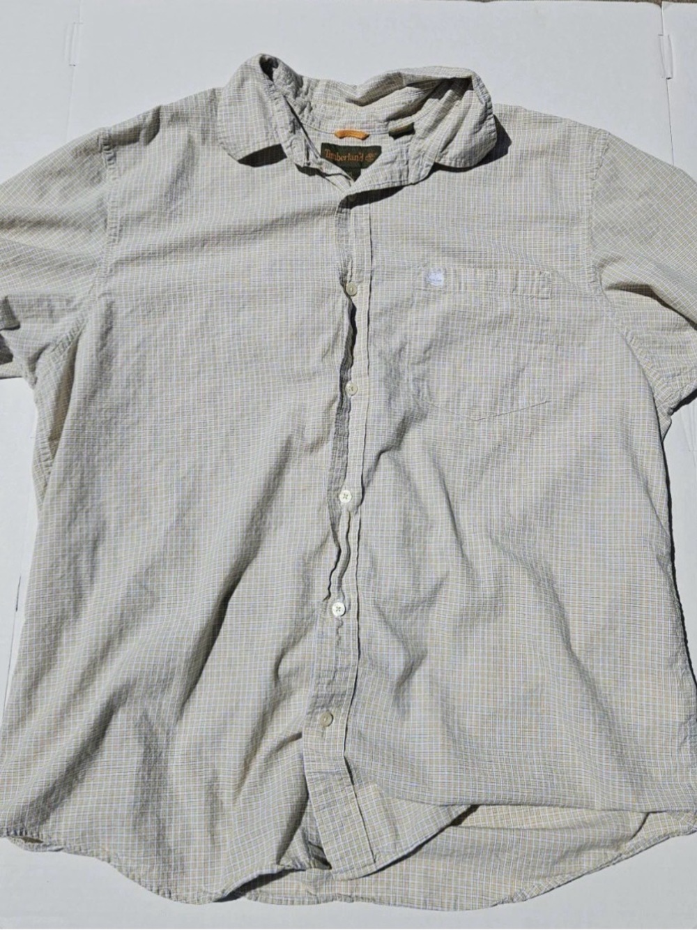 Timberland Button Up Collar Shirt Mens XL Short Sleeve